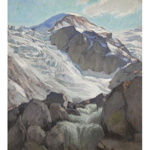 FERNAND GAULIS : Berglandschaft mit Alphubel (DOBIASCHOFSKY AUKTIONEN AG)