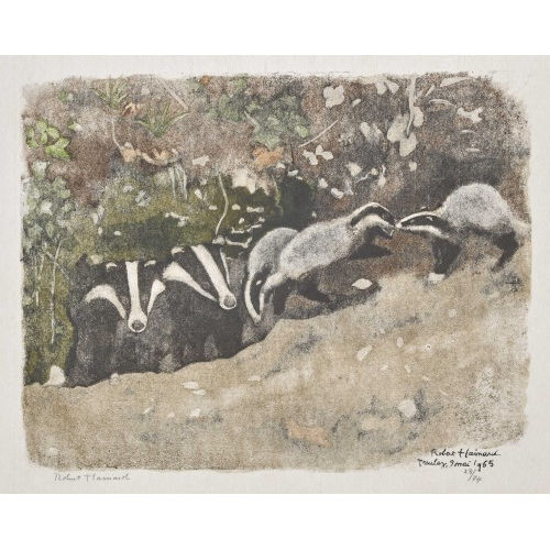 ROBERT HAINARD : 'Famille de blaireaux au terrier' (DOBIASCHOFSKY AUKTIONEN AG)