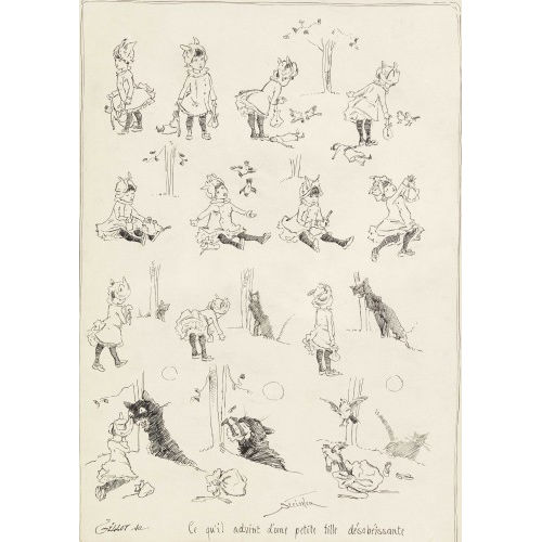 TH�OPHILE-ALEXANDRE STEINLEN : 'Ce qu′il advint d′une petite fille d�sob�issante' (DOBIASCHOFSKY AUKTIONEN AG)