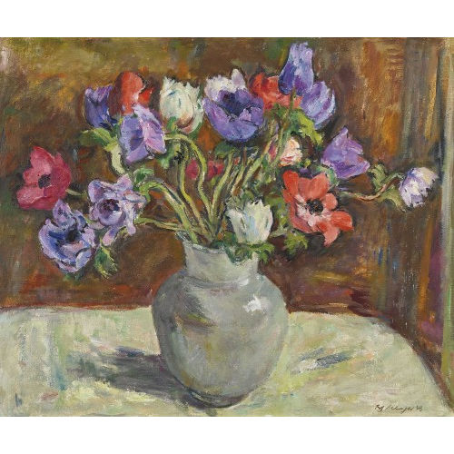 FRITZ MEIJER : Anemonen in weisser Vase (DOBIASCHOFSKY AUKTIONEN AG)