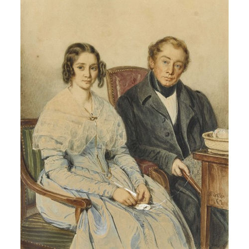 JOHANN FRIEDRICH DIETLER : Portr�t des Ehepaares Ith-Sp�ndli (DOBIASCHOFSKY AUKTIONEN AG)