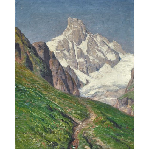 ALBERT HENRY JOHN GOS : Alpweg mit Blick auf den Egginer (DOBIASCHOFSKY AUKTIONEN AG)