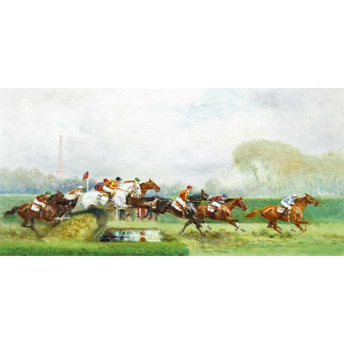 EUG�NE P�CHAUB�S : Sc�ne de course hippique � Longchamps (DOBIASCHOFSKY AUKTIONEN AG)