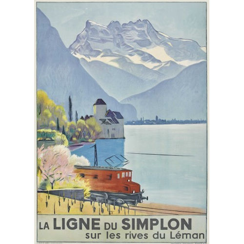 EMIL CARDINAUX : 'La Ligne du Simplon sur les rives du L�man' (DOBIASCHOFSKY AUKTIONEN AG)