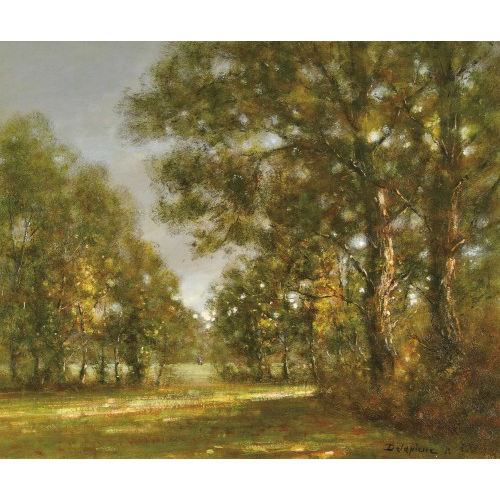 ROGER DELAPIERRE : Parklandschaft mit Spazierenden (DOBIASCHOFSKY AUKTIONEN AG)