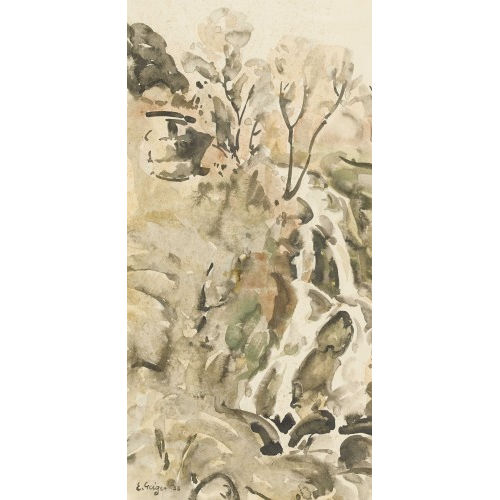 ERNST SAMUEL GEIGER : Landschaft mit einem Wasserfall (DOBIASCHOFSKY AUKTIONEN AG)