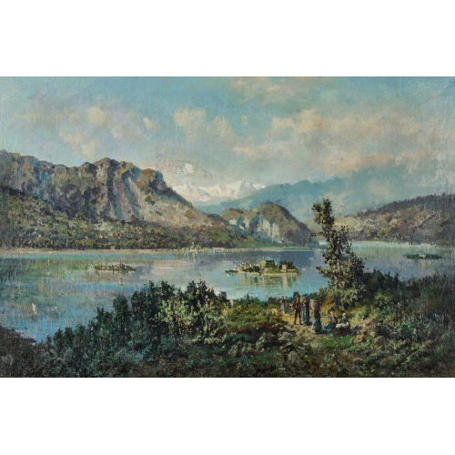 AMBROGIO PREDA : Lago Maggiore mit den Borrom�ischen Inseln (DOBIASCHOFSKY AUKTIONEN AG)