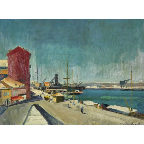 ALBERT NEUENSCHWANDER : Sonnige Hafenpartie (DOBIASCHOFSKY AUKTIONEN AG)