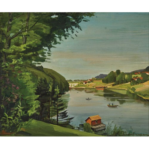 ROBERT BAUMBERGER : Sommerliche Flusspartie (DOBIASCHOFSKY AUKTIONEN AG)