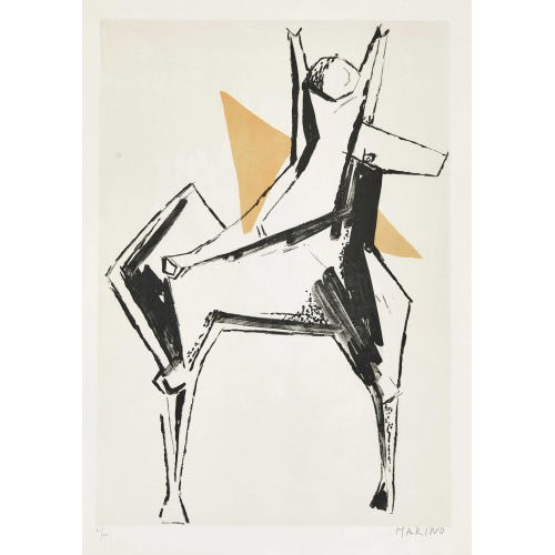 MARINO MARINI : 'Cavalier fonds gris' (DOBIASCHOFSKY AUKTIONEN AG)