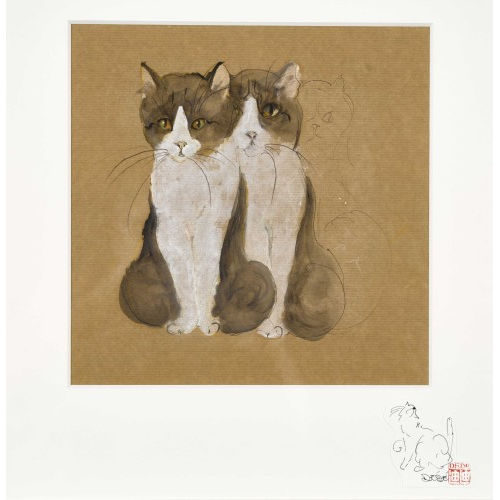 CARMEN D�D�) D�D� (EIGTL. MOSER-CASTELLI : Zwei sitzende Katzen (DOBIASCHOFSKY AUKTIONEN AG)