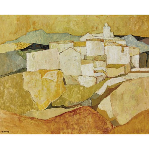 CHARLES MONNIER : 'Le village au matin - Provence' (DOBIASCHOFSKY AUKTIONEN AG)