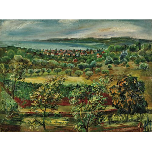 NICOLAS (EIGTL. NIKOLAI) GLOUTCHENKO : K�stenlandschaft mit Olivenhain und Stadt (DOBIASCHOFSKY AUKTIONEN AG)
