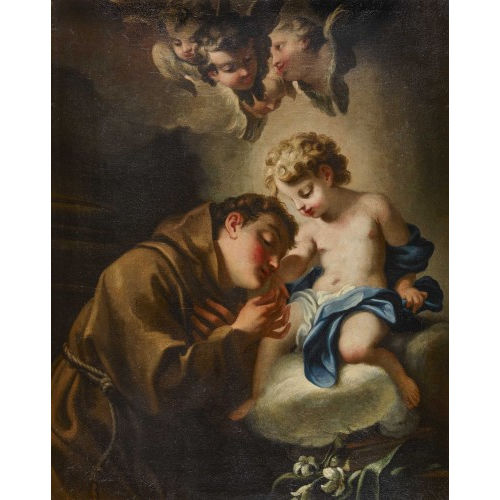 ANTONIO BALESTRA : Heiliger Antonius von Padua mit Jesuskind (DOBIASCHOFSKY AUKTIONEN AG)