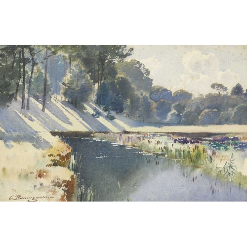 CHRISTIAN BAUMGARTNER : Sonnige Teichlandschaft (DOBIASCHOFSKY AUKTIONEN AG)