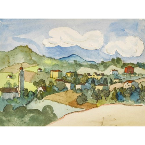 HERMANN HESSE : Landschaft bei Sorengo (DOBIASCHOFSKY AUKTIONEN AG)
