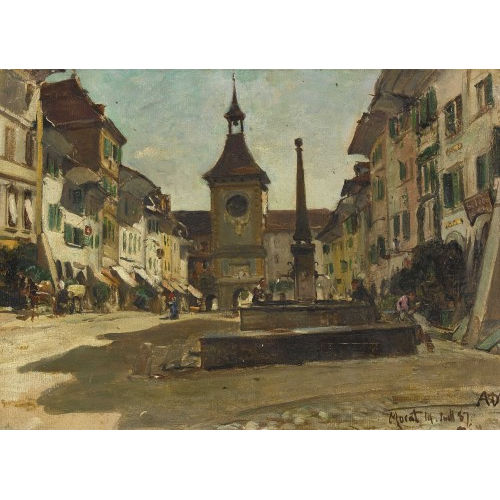 ALBERT DE MEURON : Murten mit dem Berntor (DOBIASCHOFSKY AUKTIONEN AG)