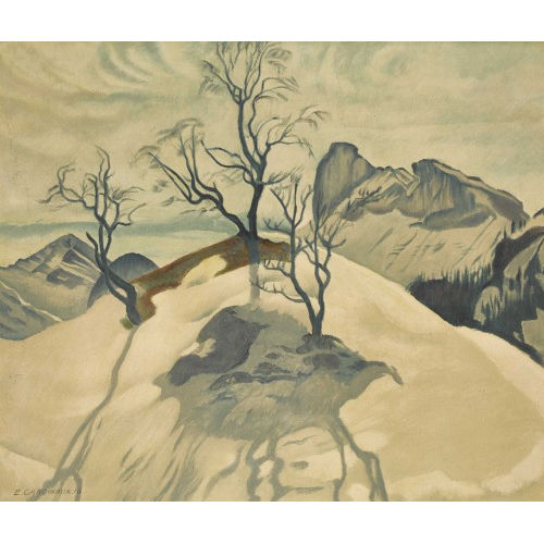 EMIL CARDINAUX : Drei B�ume in Berglandschaft (DOBIASCHOFSKY AUKTIONEN AG)
