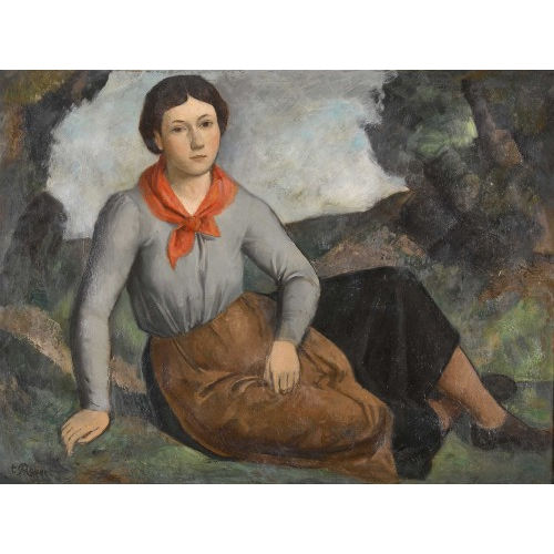PAUL TH�OPHILE ROBERT : Ruhende B�uerin im Freien (DOBIASCHOFSKY AUKTIONEN AG)