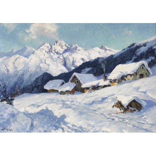 JACQUES MATTHIAS SCHENKER : 'Bei Ober-Alpina. St. Moritz' (DOBIASCHOFSKY AUKTIONEN AG)