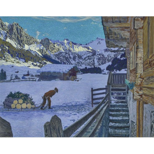 WALDEMAR THEOPHIL FINK : Winterabend bei Adelboden (DOBIASCHOFSKY AUKTIONEN AG)