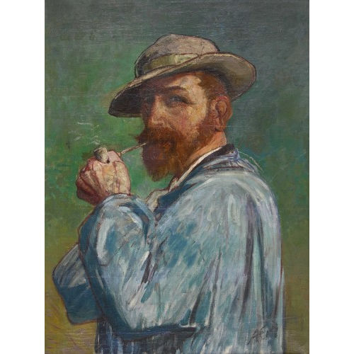 ALBERT HENRY JOHN GOS : Portr�t eines Mannes mit Pfeiffe (DOBIASCHOFSKY AUKTIONEN AG)