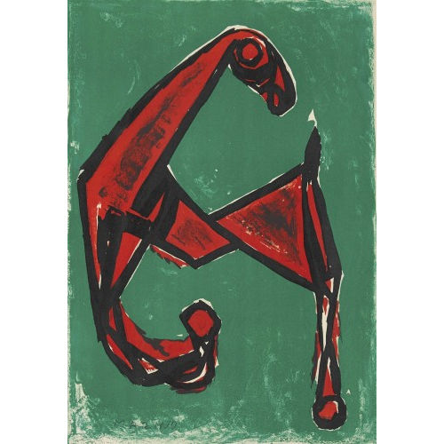MARINO MARINI : 'Cheval rouge sur fond vert' (DOBIASCHOFSKY AUKTIONEN AG)