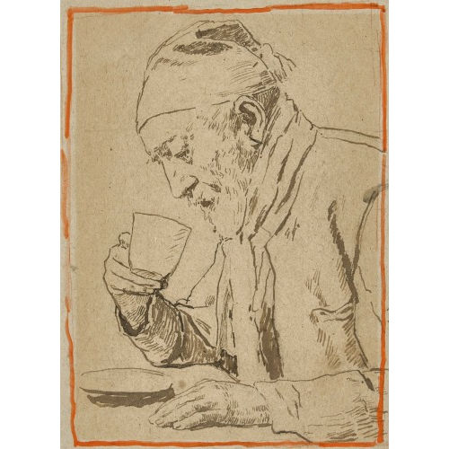 ALBERT ANKER : 'Grossvater mit Tasse, von Profil' (DOBIASCHOFSKY AUKTIONEN AG)