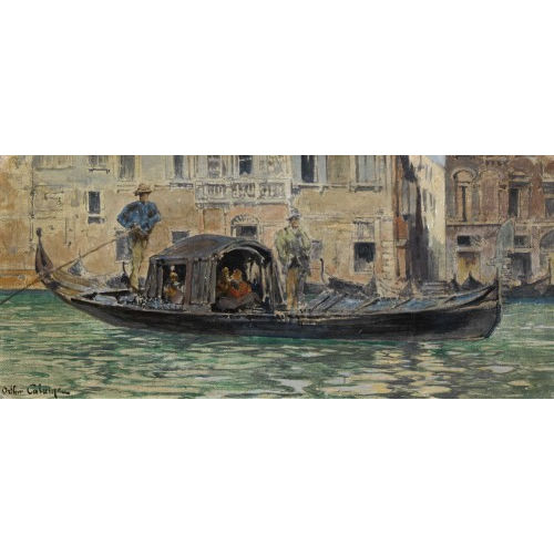 ARTHUR (EIGTL. JEAN BAPTISTE ARTHUR) CALAME : Venedigpartie mit Gondel (DOBIASCHOFSKY AUKTIONEN AG)