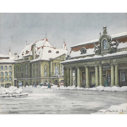PIERRE CH�TILLON : Berner Casinoplatz im Winter (DOBIASCHOFSKY AUKTIONEN AG)