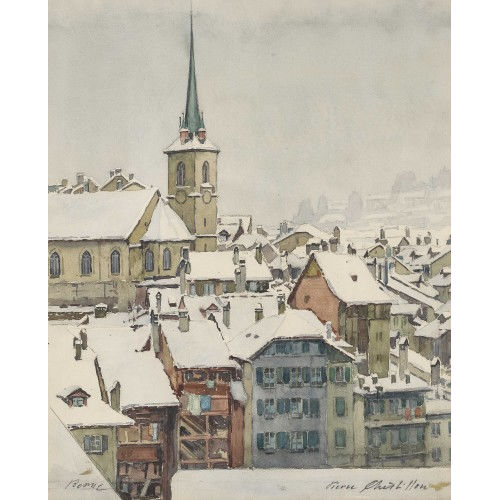 PIERRE CH�TILLON : Berner Winter mit der Nydeggkirche (DOBIASCHOFSKY AUKTIONEN AG)