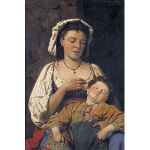 MARCELLIN LAPORTE : Italienerin mit schlafendem Kind (DOBIASCHOFSKY AUKTIONEN AG)