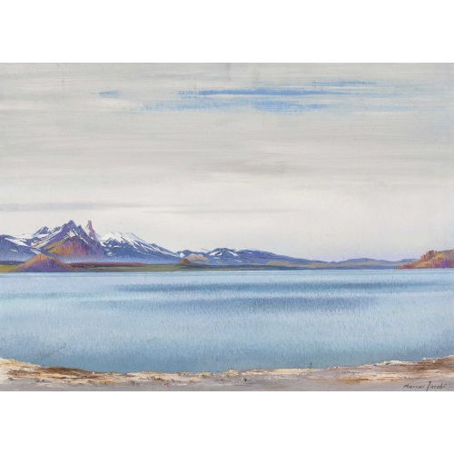 MARCUS JACOBI : Herbstlicher Thunersee mit dem Stockhorn (DOBIASCHOFSKY AUKTIONEN AG)