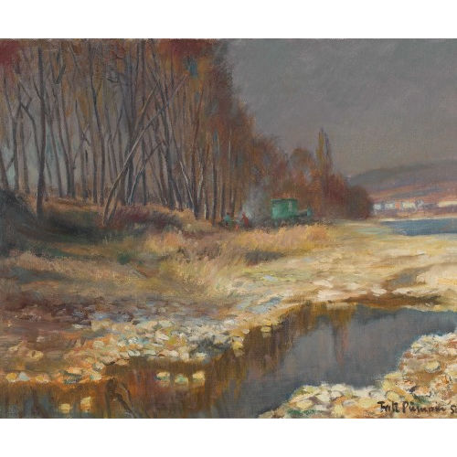 FRITZ P�MPIN : 'Vorfr�hling am Rhein' (DOBIASCHOFSKY AUKTIONEN AG)