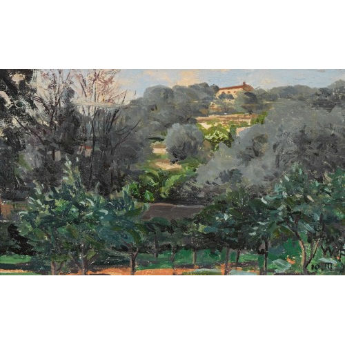 WILLIAM R�THLISBERGER : 'Colline avec oliviers derri�re la maison' (DOBIASCHOFSKY AUKTIONEN AG)