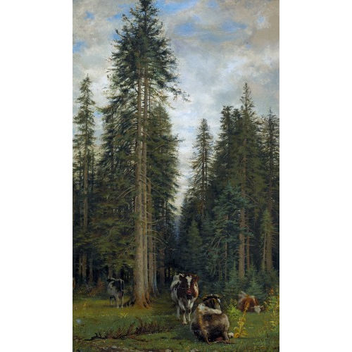 �DOUARD JEANMAIRE : 'Un temps couvert dans une for�t de sapins' (DOBIASCHOFSKY AUKTIONEN AG)