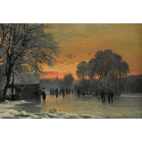 ANDERS ANDERSEN-LUNDBY : Eisvergn�gen im Abendrot (DOBIASCHOFSKY AUKTIONEN AG)