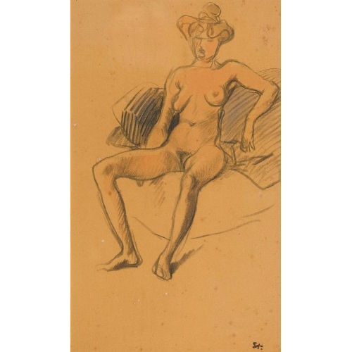 TH�OPHILE-ALEXANDRE STEINLEN : Nu assis (DOBIASCHOFSKY AUKTIONEN AG)