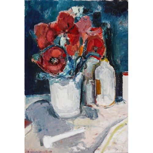 ROGER CONSTANT JEANNERET : Nature morte aux coquelicots (DOBIASCHOFSKY AUKTIONEN AG)