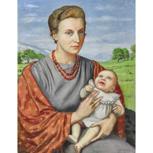 PAUL ANDR� F�LIX ROBERT : Mutter und Kind in Sommerlandschaft (DOBIASCHOFSKY AUKTIONEN AG)