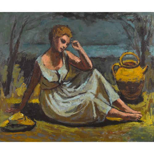 JEANNE) JANEB� (EIGTL. BARRAUD-PELLET : Rastende Dame mit Henkelkrug (DOBIASCHOFSKY AUKTIONEN AG)