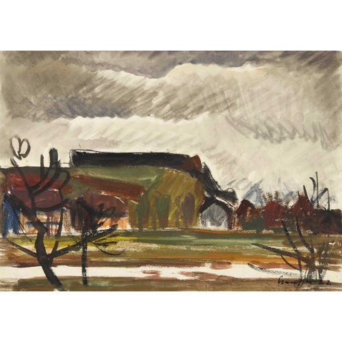 FRED STAUFFER : Geh�ft in weiter Landschaft (DOBIASCHOFSKY AUKTIONEN AG)