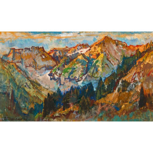 ARMIN SCHWARZENBACH : Bergkulisse in der Morgensonne (DOBIASCHOFSKY AUKTIONEN AG)