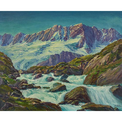 AUGUST WEBER : G�scheneralp mit Dammastock (DOBIASCHOFSKY AUKTIONEN AG)