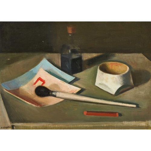 GEORGES DAREL : Stillleben mit Malutensilien (DOBIASCHOFSKY AUKTIONEN AG)