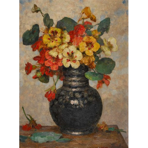 ALPHONSE (STENGELIN VAN KATWIJK) STENGELIN : Kapuzinerkresse in Vase (DOBIASCHOFSKY AUKTIONEN AG)