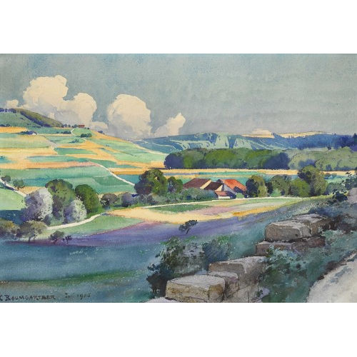 CHRISTIAN BAUMGARTNER : H�gelige Sommerlandschaft (DOBIASCHOFSKY AUKTIONEN AG)