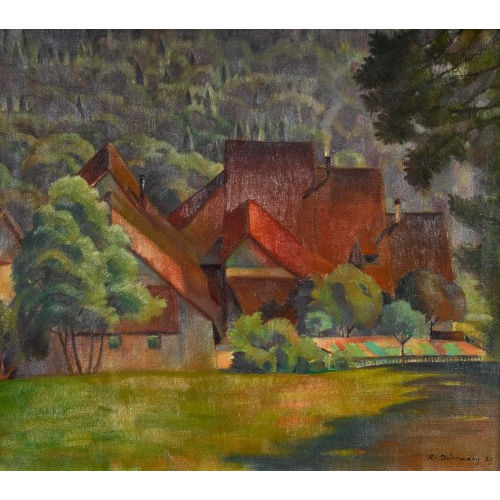 RUDOLF D�RRWANG : Sommerlandschaft mit Bauernh�usern (DOBIASCHOFSKY AUKTIONEN AG)
