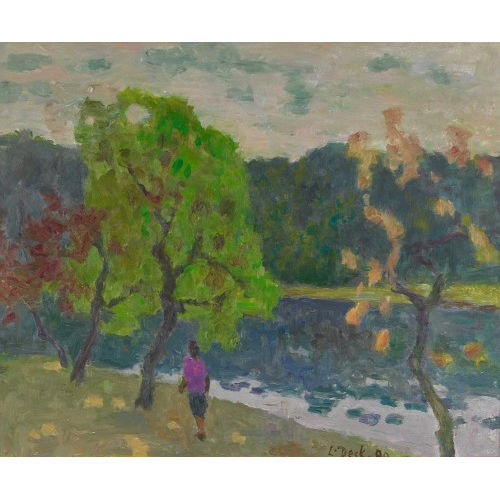 LEO DECK : 'An der Aare bei Bremgarten' (DOBIASCHOFSKY AUKTIONEN AG)