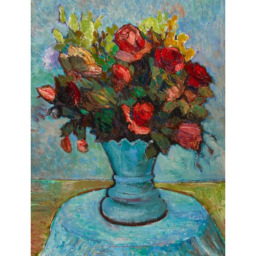 ALFREDO CINI : Blumenbouquet mit Rosen (DOBIASCHOFSKY AUKTIONEN AG)